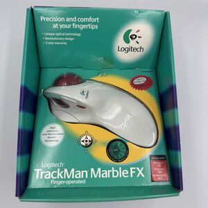 New Logitech Trackman Marble FX Trackball Wired Mouse Open Box